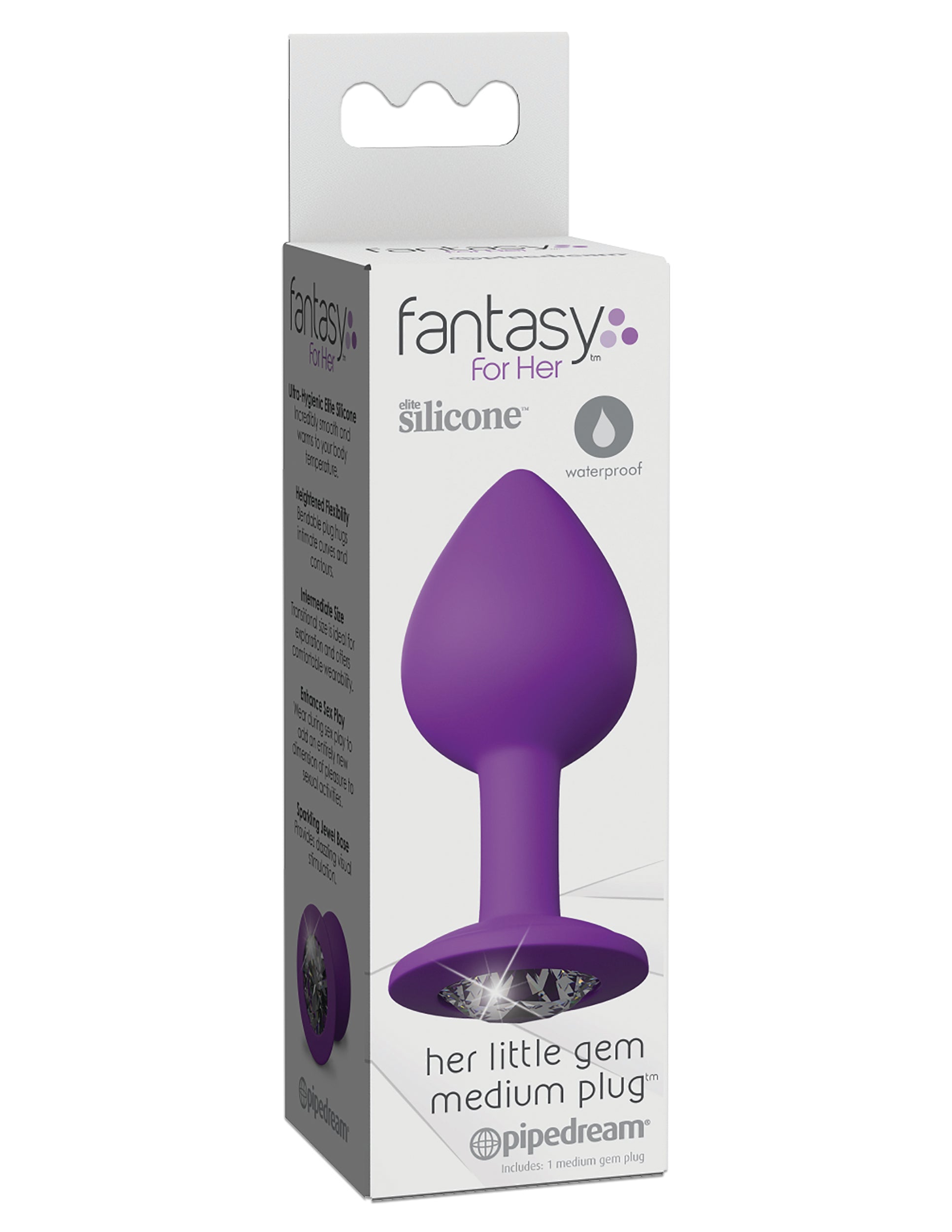Fantasy For Her Little Gem Medium Plug Purple 8.1 cm Butt Plug > Anal Range > Jewel Butt Plugs