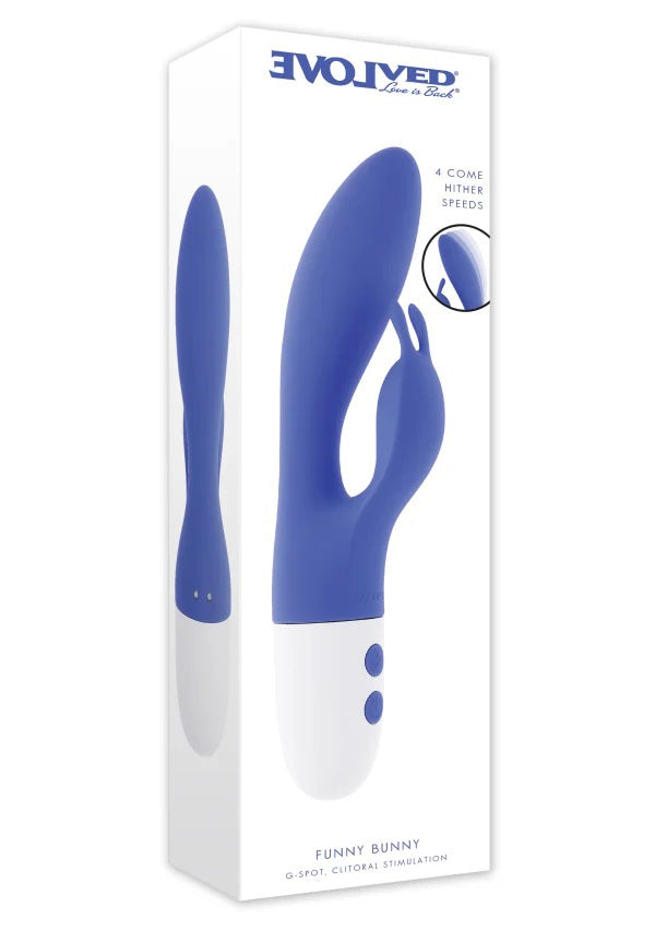 Evolved Funny Bunny 20cm USB Rechargeable Silicone Rabbit Vibrator Purple > Vibrators > Ladies > Rabbit
