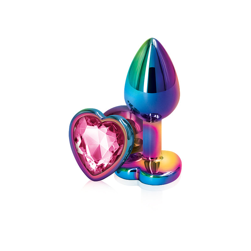 Rear Assets Multi Heart Small (Pink) – Lightweight Metal Butt Plug > Anal Range > Jewel Butt Plugs