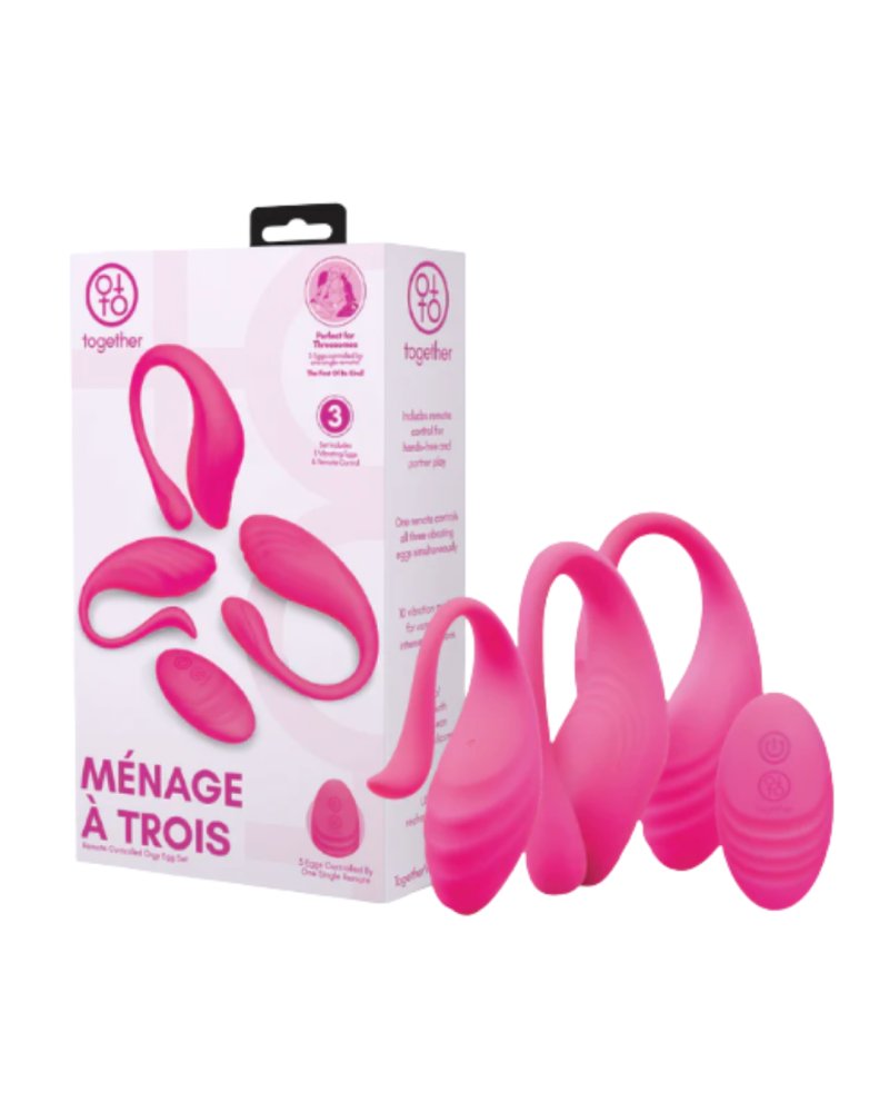 Together Menage A Trois Remote Control Ribbed Vibrating Egg Set > Sex Toys For Ladies > Vibrating Eggs