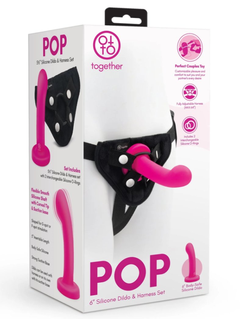 Together Pop Silicone 5.5 Inch Dildo and Harness Set - Strap-On Toy > Dildos > Strap On Harnesses