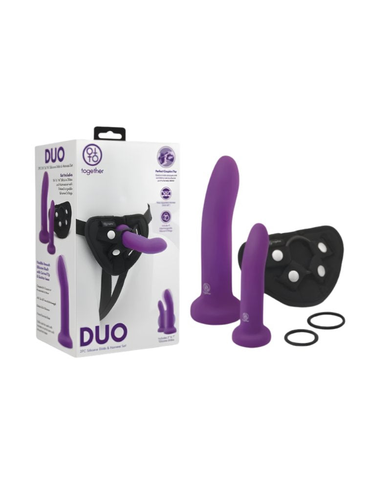 Together Duo Silicone Dildo and Adjustable Harness Set 5.5 and 7.75 Inches > Dildos > Strap On Harnesses