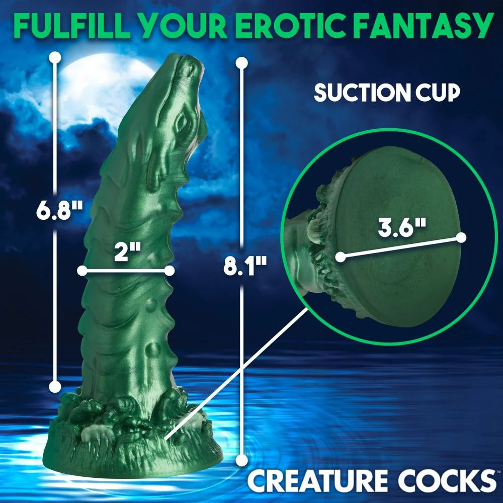 Creature Cocks Cockness Monster (Green) – 8.1" Silicone Dragon Dildo > Dildos > Fantasy