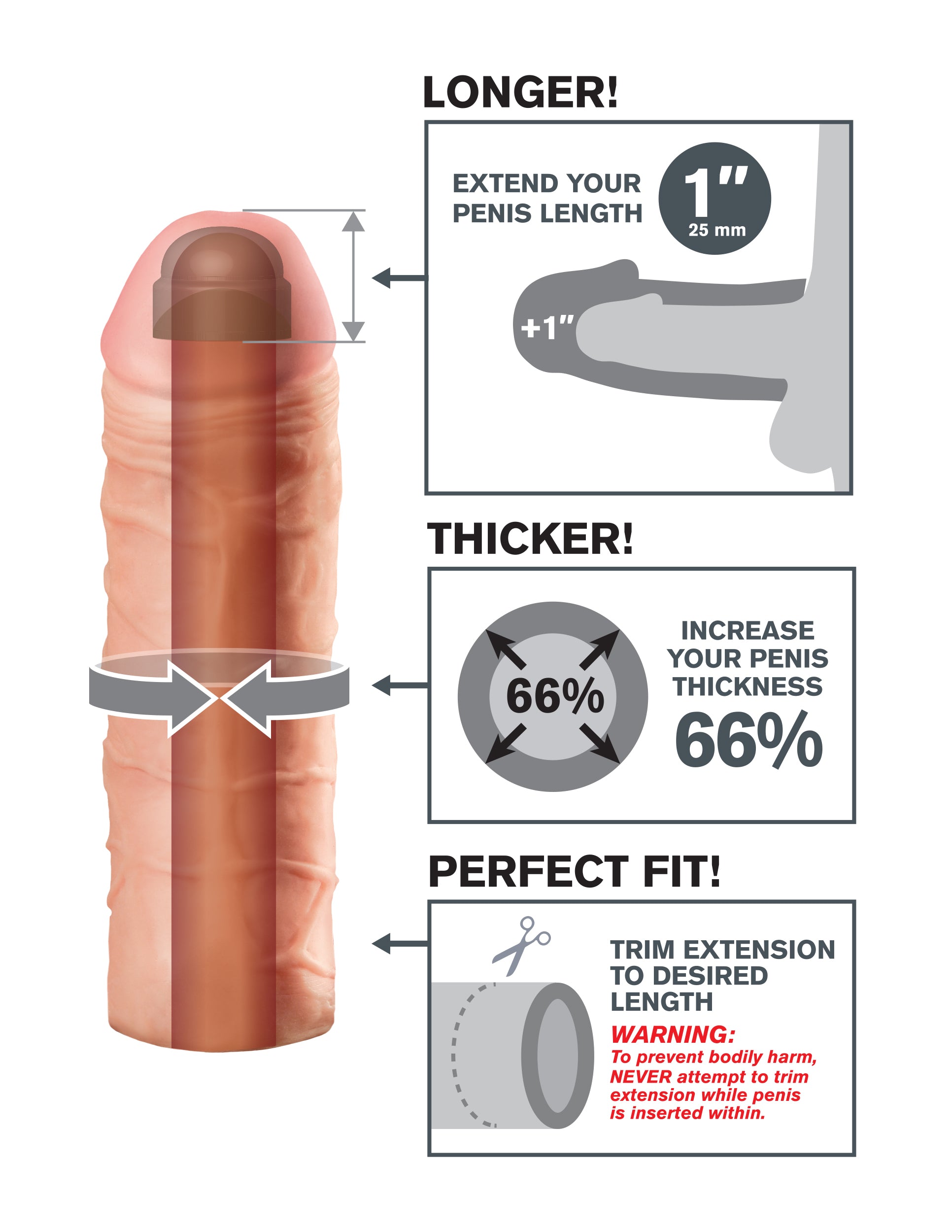 Fantasy X-tensions Mega 1 Inch Extension – Penis Extension Enhancer > Sex Toys For Men > Penis Sleeves