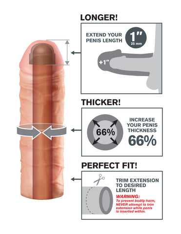 Fantasy X-tensions Mega 1 Inch Extension – Penis Extension Enhancer > Sex Toys For Men > Penis Sleeves
