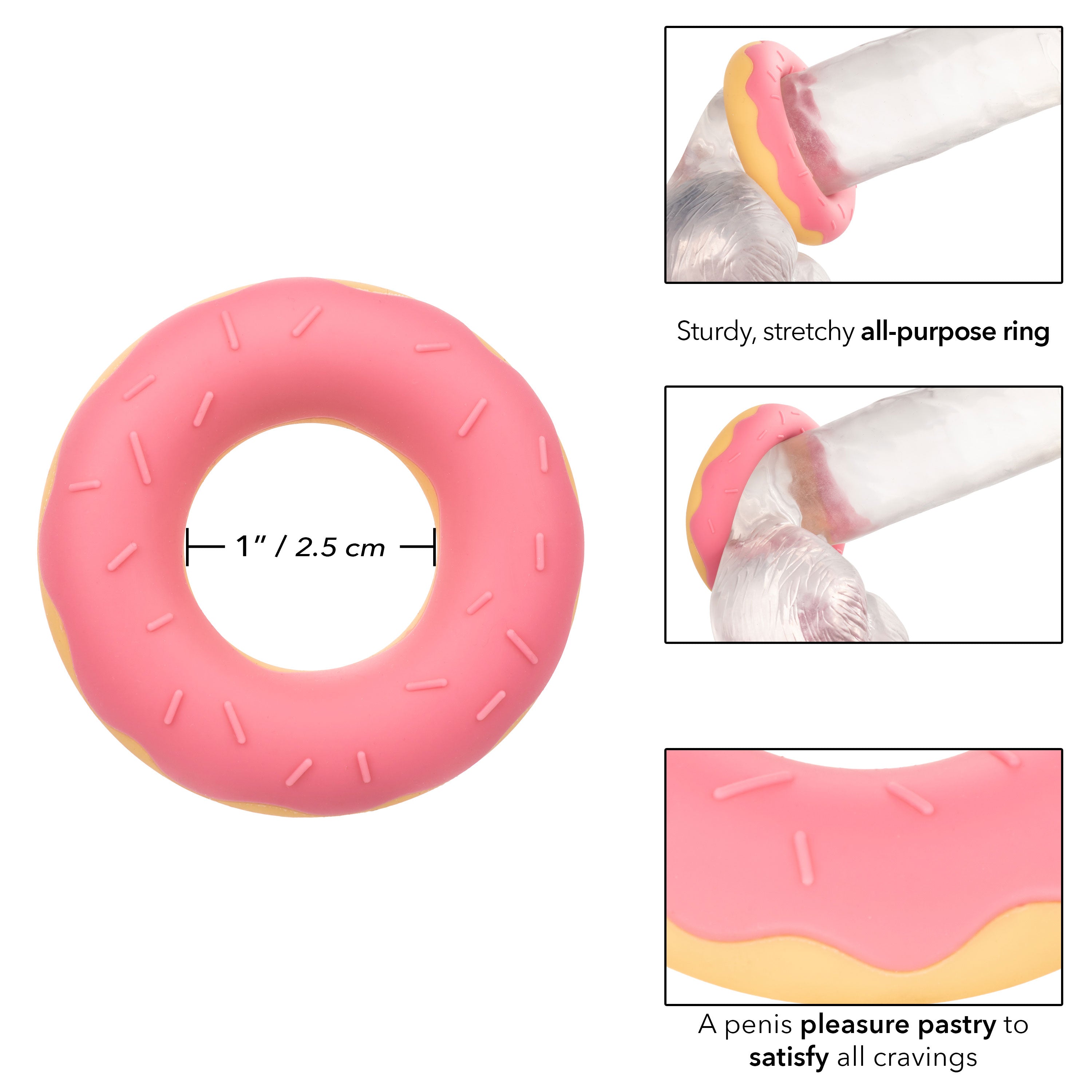 Naughty Bits Dickin Donuts Pink Silicone Donut Cock Ring > Cock Ring > Single