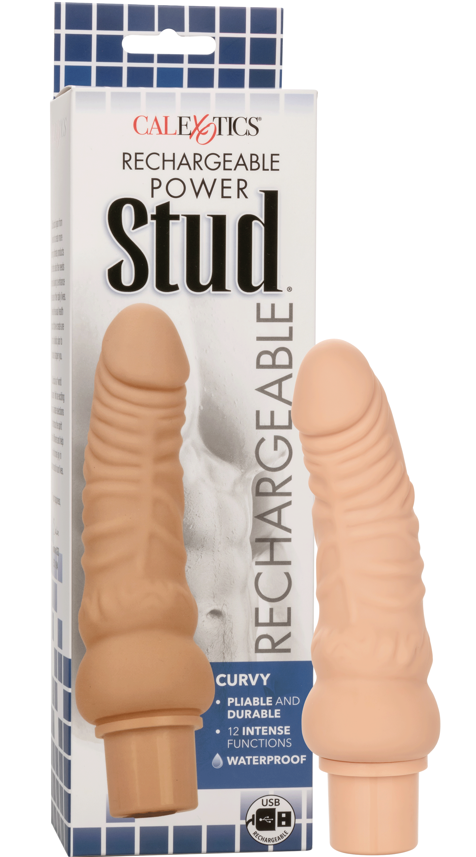 Power Stud Curvy Vibrator Ivory Flexible Silicone 12 Vibration Functions Waterproof > Vibrators > Realistic Vibrators