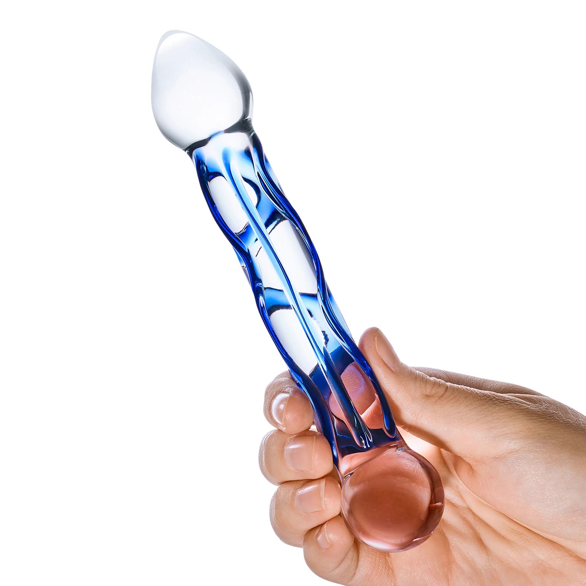 Electric Novelties Glass Dildo – 6.5 Inch Textured Full Tip Smooth Girth Adult Toy > Glass > Dildos Main image