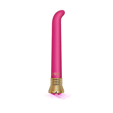 Nixie Jewel Satin G Vibe Pink Tourmaline 7 Inch Waterproof Multi-Speed Vibrator > Sex Toys For Ladies > G-Spot Vibrators