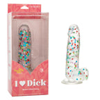 Naughty Bits I Love Dick Heart-Filled Dong 6 Inch Clear with Multicolor Heart Confetti > Dildos > Realistic Dildos