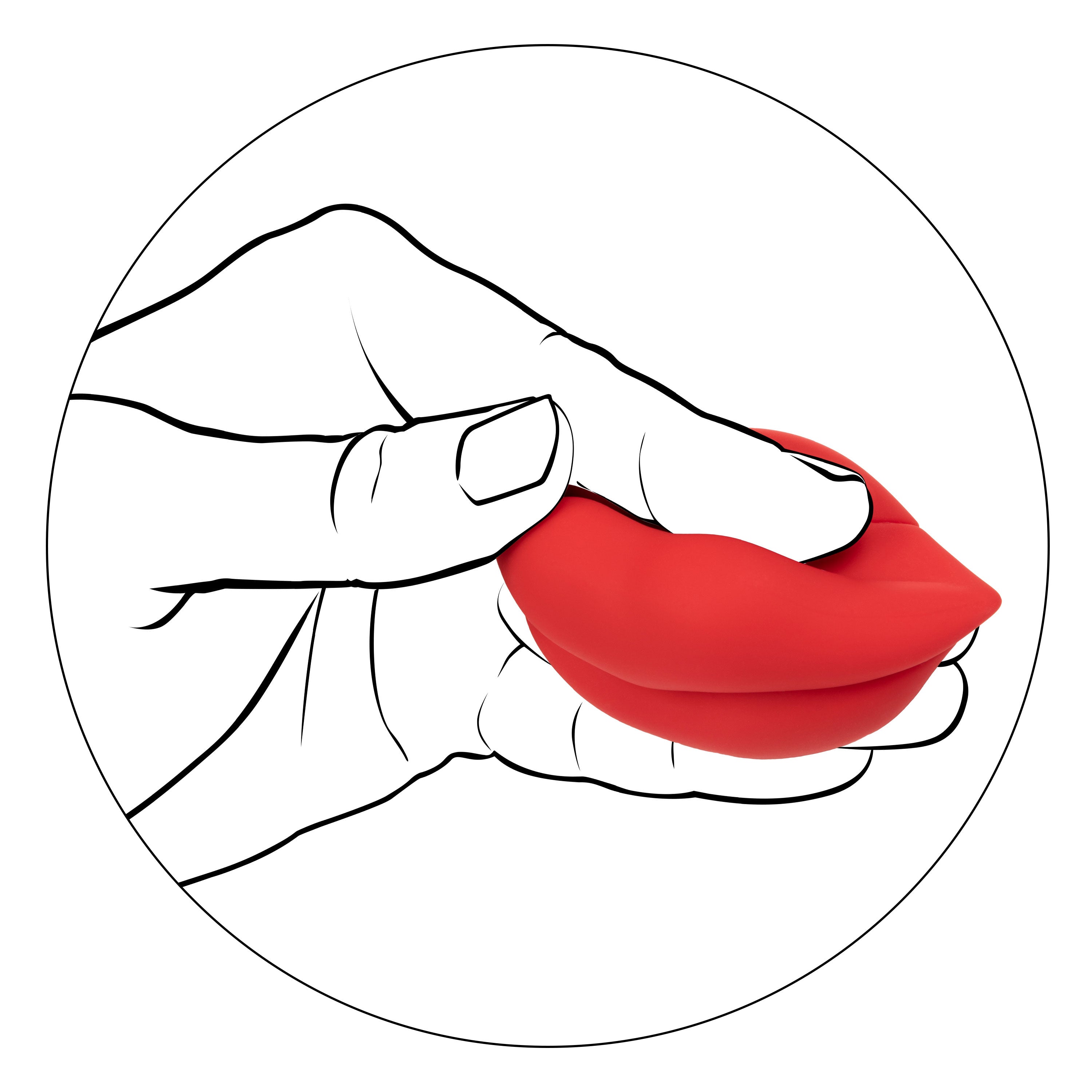 Naughty Bits MUAH Mini Red Lip-Shaped Silicone Vibrator 3.25 Inches Waterproof > Vibrators > Standard Vibrators