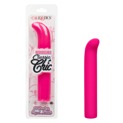 Rechargeable Pink Liquid Silicone G-Spot Massager with 10 Speeds Vibrators - G Spot