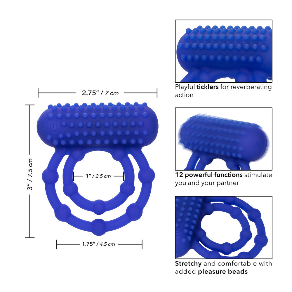 Maximus 10 Bead Rechargeable (Black) – Stretchy Silicone Cock Ring > Cock Ring > Vibrating
