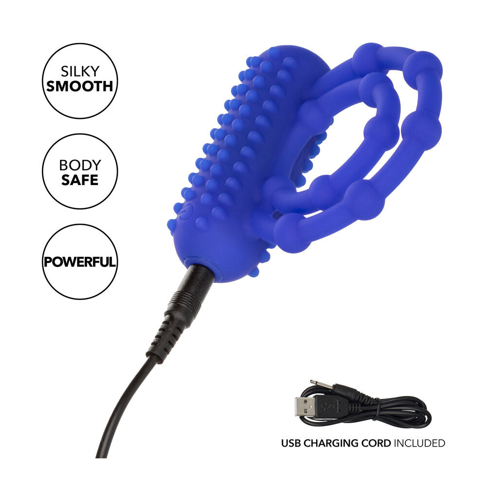 Maximus 10 Bead Rechargeable (Black) – Stretchy Silicone Cock Ring > Cock Ring > Vibrating
