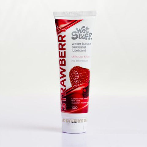 Wet Stuff Strawberry Edible Lubricant 100g for Enhanced Pleasure Default Title Water Based Lube