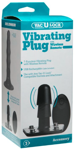 Vac-U-Lock Vibrating Anal Plug with Wireless Remote Control Default Title Butt Plugs - Vibrating