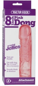 Vac-U-Lock Attachment Crystal Jellies Dong Pink 8 Inch Pink Dildos & Dongs