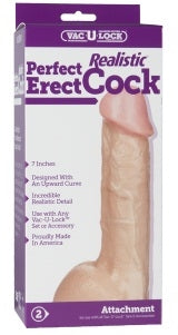 VacUlock 7 Inch Perfect Erect Cock Attachment (Flesh Pink) – Realistic Penis Attachment > Dildos > Realistic Dildos