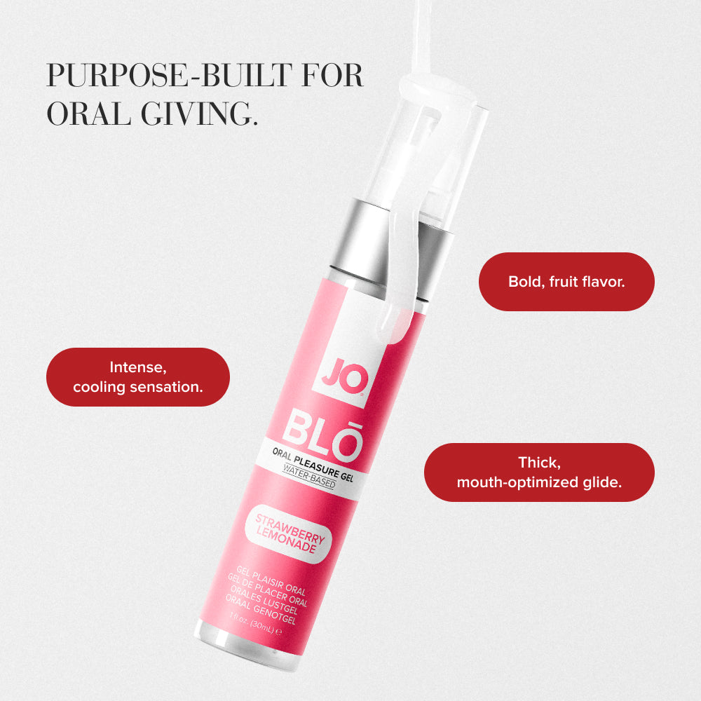 JO Blō Strawberry Lemonade – Flavored Oral Pleasure Gel 30ml Bottle > Lube > Oral Gels & Sprays