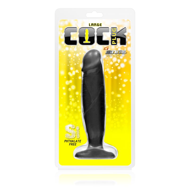 Cock Plug Large Black – 7.5 Inch Realistic PVC Cock Plug > Anal Range > Anal Probes