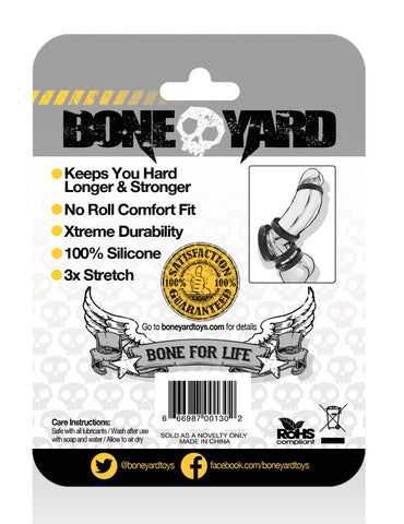 Boneyard Silicone Cock Ring 30mm Black COCK RINGS