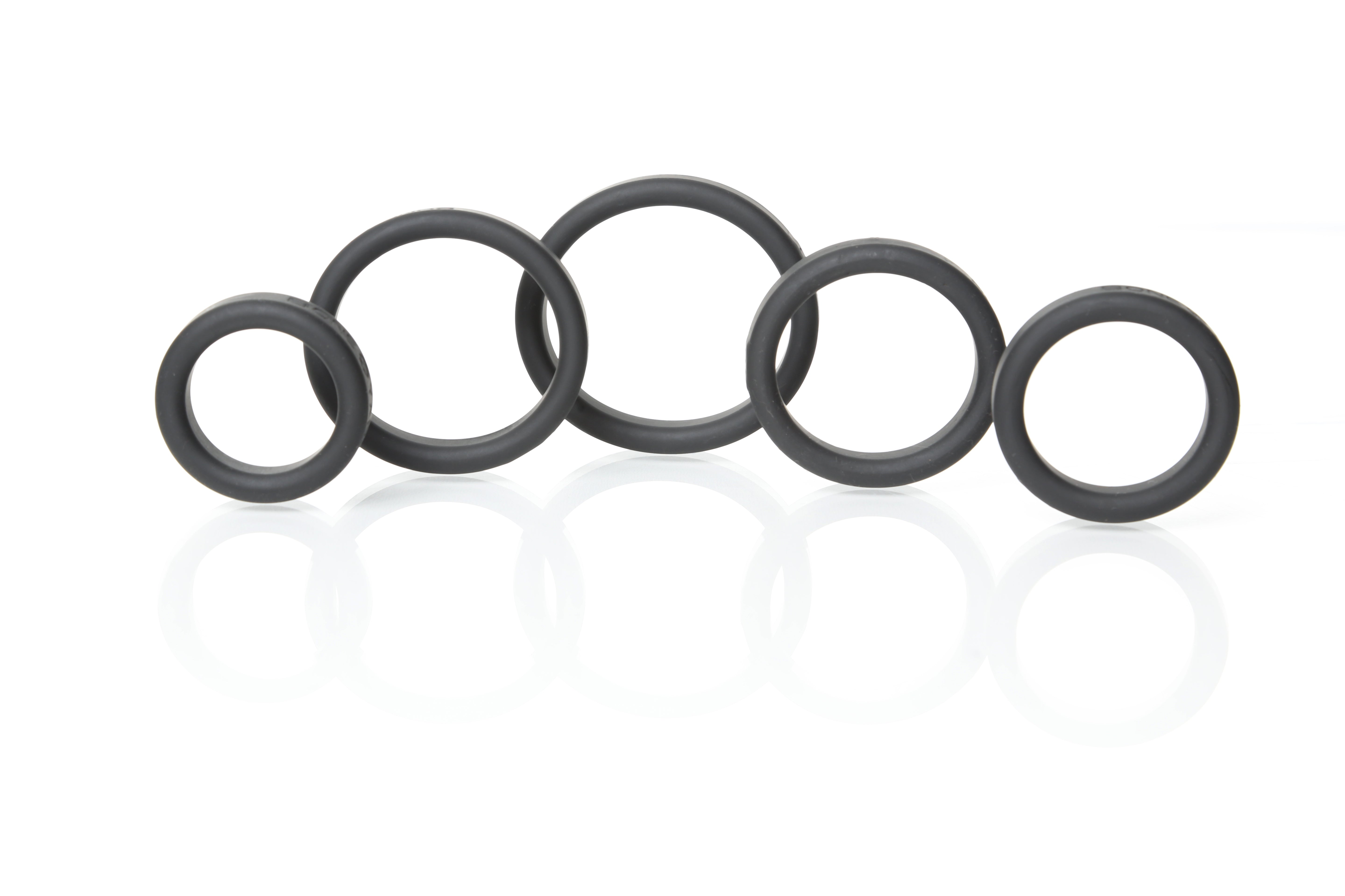 Boneyard Silicone Ring Five Piece Kit Black Black > Cock Ring > Sets