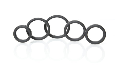 Boneyard Silicone Ring Five Piece Kit Black Black > Cock Ring > Sets