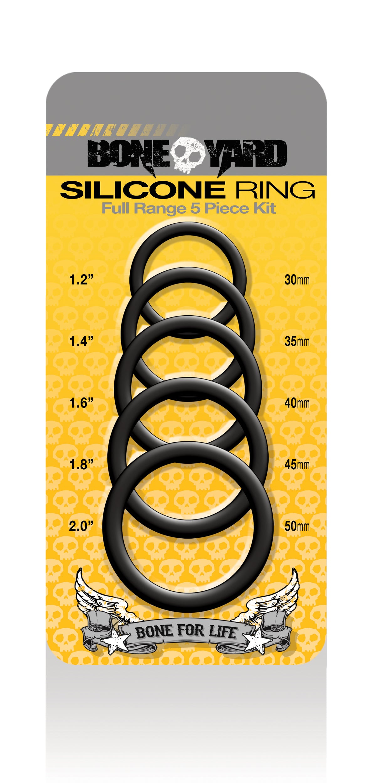 Boneyard Silicone Ring Five Piece Kit Black > Cock Ring > Sets