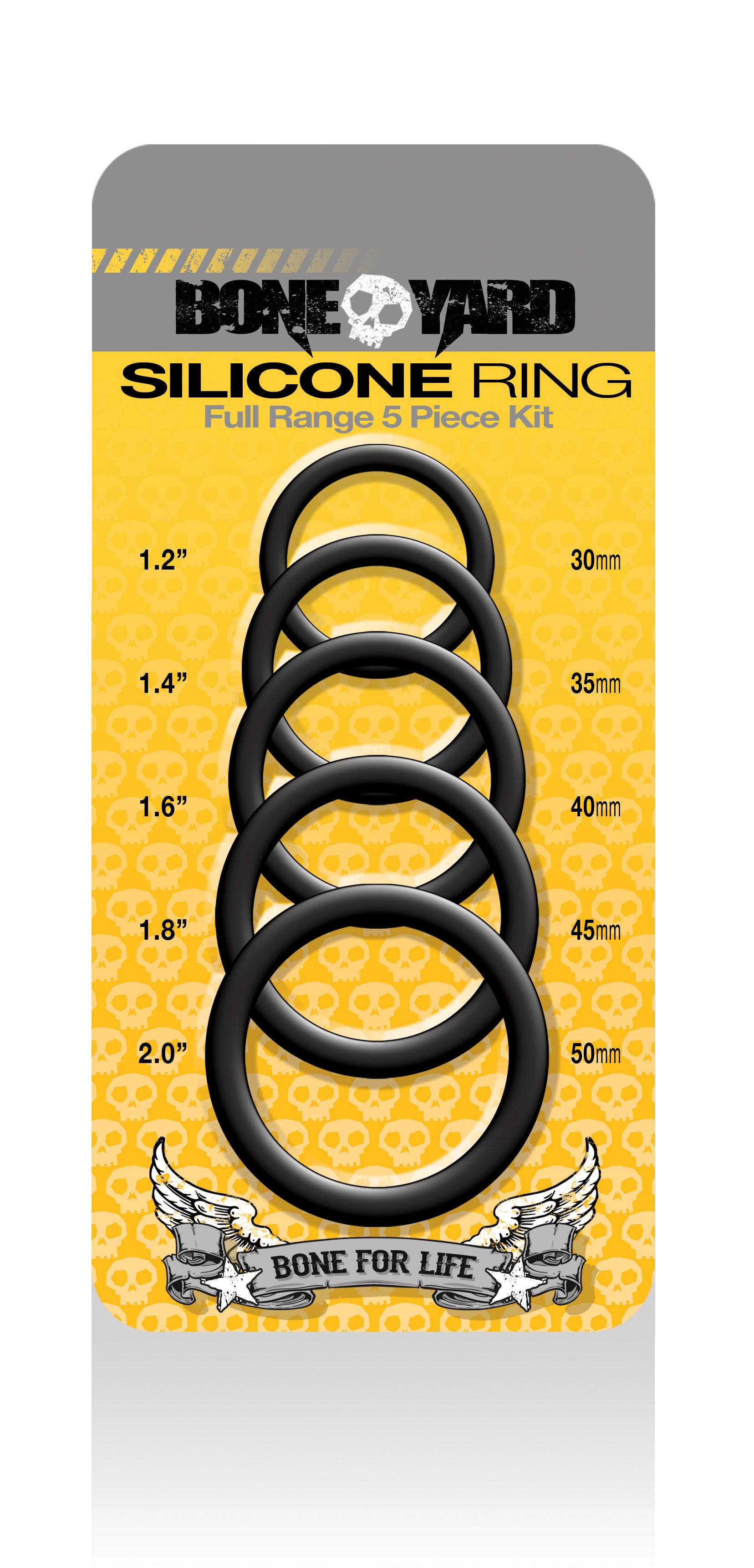 Boneyard Silicone Ring Five Piece Kit Black > Cock Ring > Sets