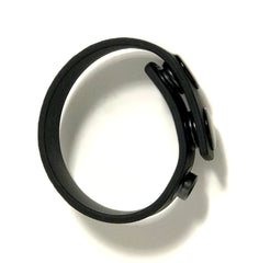 Boneyard Silicone Cock Strap - 3 Snap Ring - Black 8.25 Inch