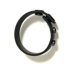 Boneyard Silicone Cock Strap - 3 Snap Ring - Black 8.25 Inch