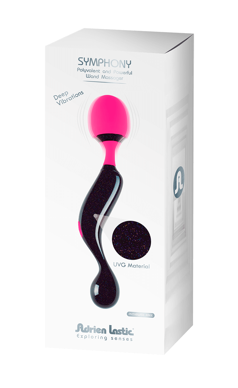 Adrien Lastic Symphony Pink and Black Wand Massager with Deep Vibrations and UVG Material > Sex Toys > Massage Wands