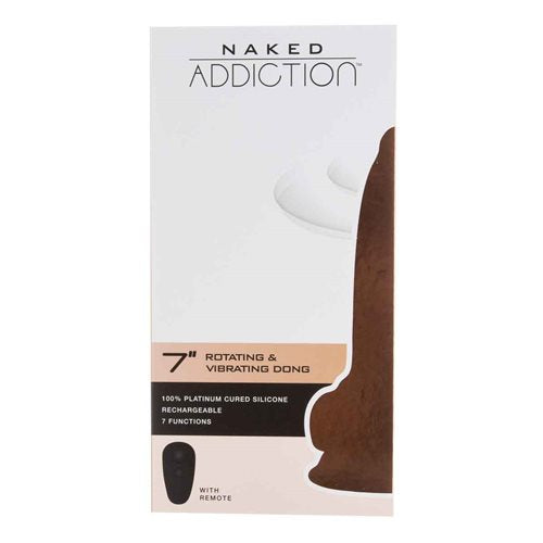 Naked Addiction 7 Rotating & Vibrating Dildo with Remote Control - Flesh
