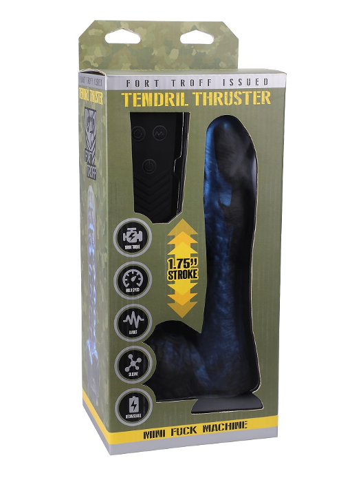 Fort Troff Tendril Thruster Mini Fuck Machine with 1.75 Inch Stroke, 8 Vibration Settings, Turbo Torque Engine, and Strong Suction-Cup Base in Black Default Title DONGS Thrusting