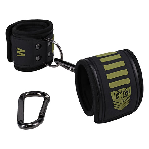 Fort Troff Tactical Wrist Cuffs (Black/Green) – Buckle-Free Neoprene-Lined Restraints