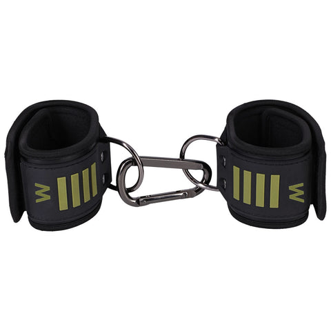 Fort Troff Tactical Wrist Cuffs (Black/Green) – Buckle-Free Neoprene-Lined Restraints