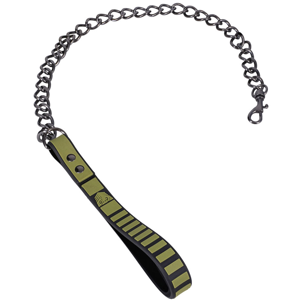 Fort Troff Tactical Collar and Leash (Black/Green) – Cushioned Bondage Restraint > Bondage Gear > Collars & Leashes