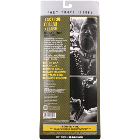 Fort Troff Tactical Collar and Leash (Black/Green) – Cushioned Bondage Restraint