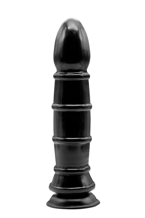 Anal Munition 10 Inch Black Butt Plug with Suction Cup and Ridges > Anal Range > Oversized Anal Toys