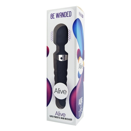 Alive Be Wanded Massager Black 20 cm Mini Wireless Handheld Personal Massager with 16 Vibration Settings USB Rechargeable Splashproof Default Title Electric Massager