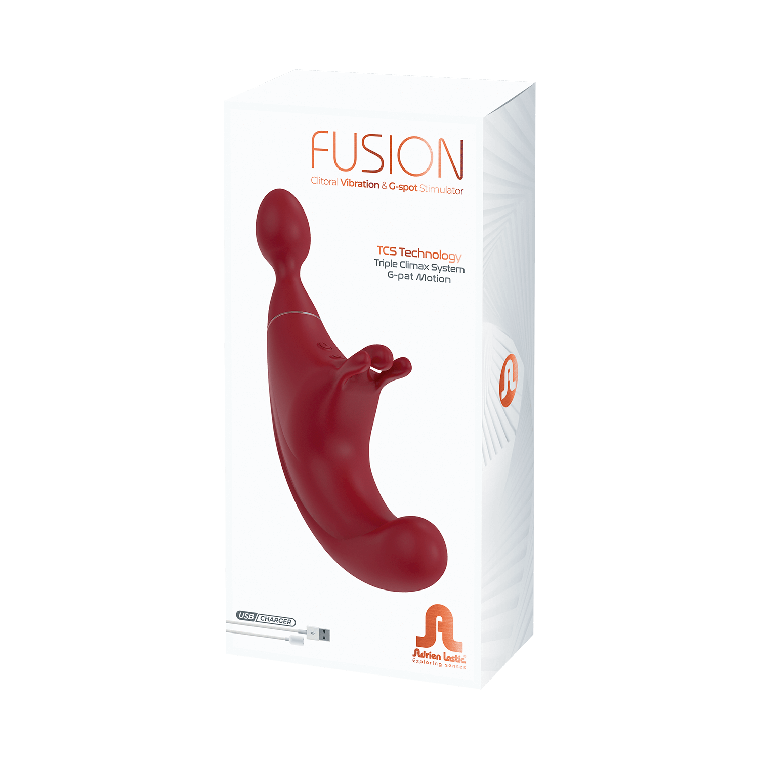 Adrien Lastic Fusion Triple Stimulation Clitoral Vibration and G-Spot Stimulator in Red with USB Rechargeable Design Default Title VIBRATORS-RABBIT-MULTI