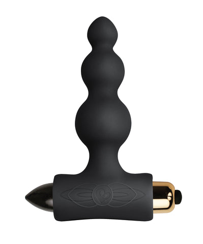 Petite Sensations Bubbles Black Anal Vibrator for Beginners 4.25 Inches Black Butt Plugs - Vibrating