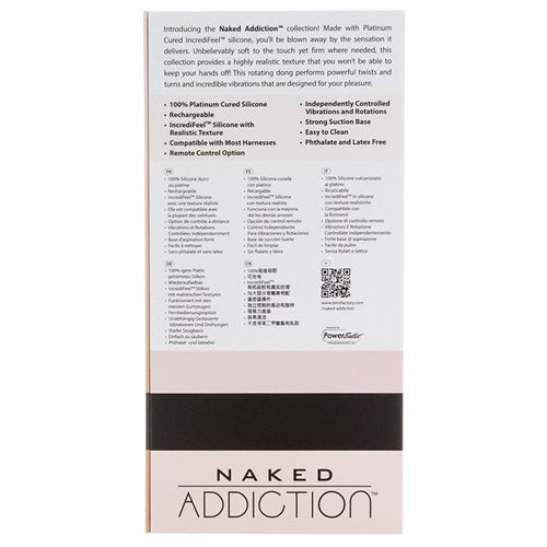 Naked Addiction 7 Rotating & Vibrating Dildo with Remote Control - Flesh