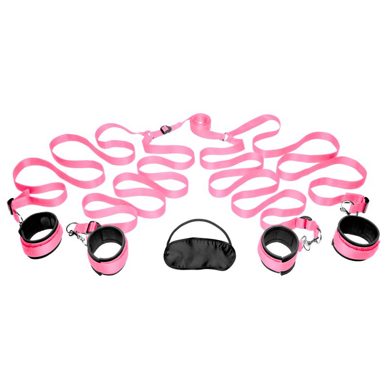 Bedroom Restraint Kit Pink – Adjustable Soft Fabric Restraints Bondage Set > Bondage Gear > Bed Restraints