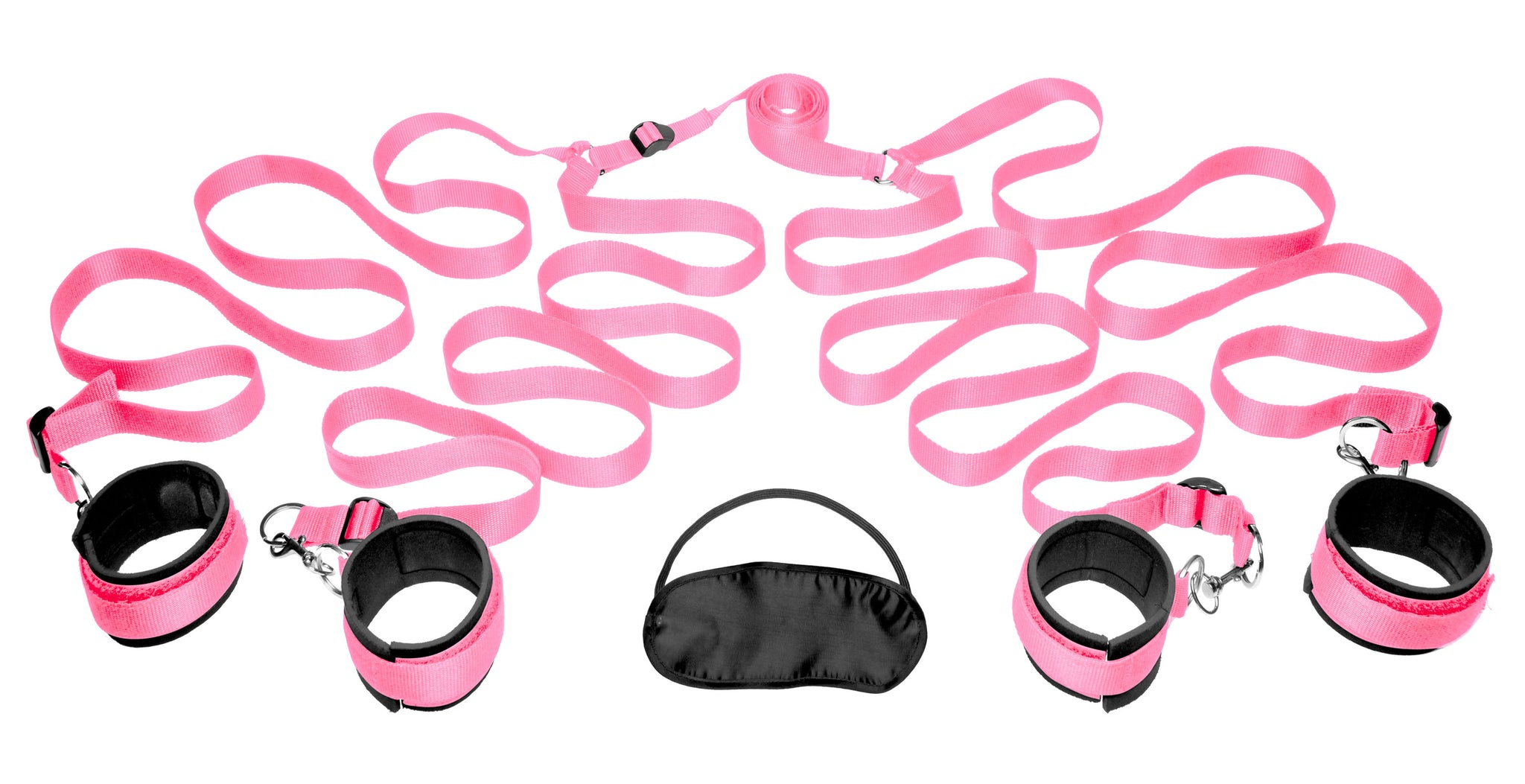 Bedroom Restraint Kit Pink – Adjustable Soft Fabric Restraints Bondage Set > Bondage Gear > Bed Restraints