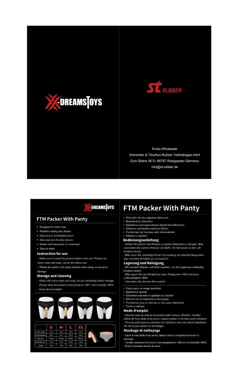 XX-Dreamstoys FTM Silicone Packer with Black Panty Size L 18cm Length 4.5cm Diameter > Gender > Packers