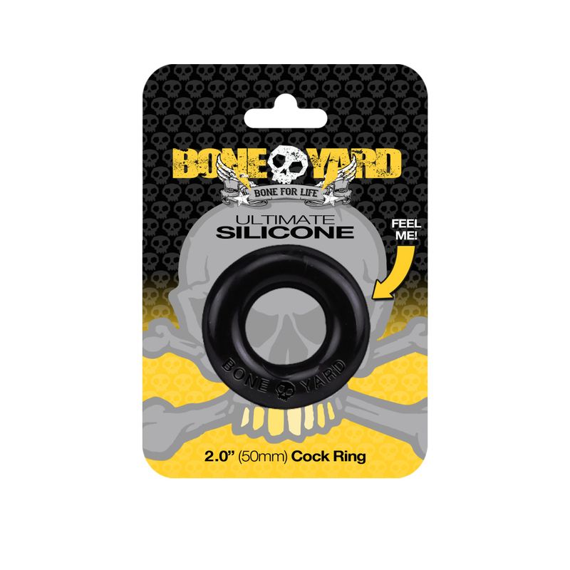 Boneyard Ultimate Silicone Cock Ring Black 20mm Internal Diameter COCK RINGS