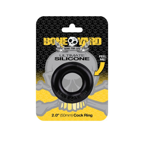 Boneyard Ultimate Silicone Cock Ring Black 20mm Internal Diameter COCK RINGS