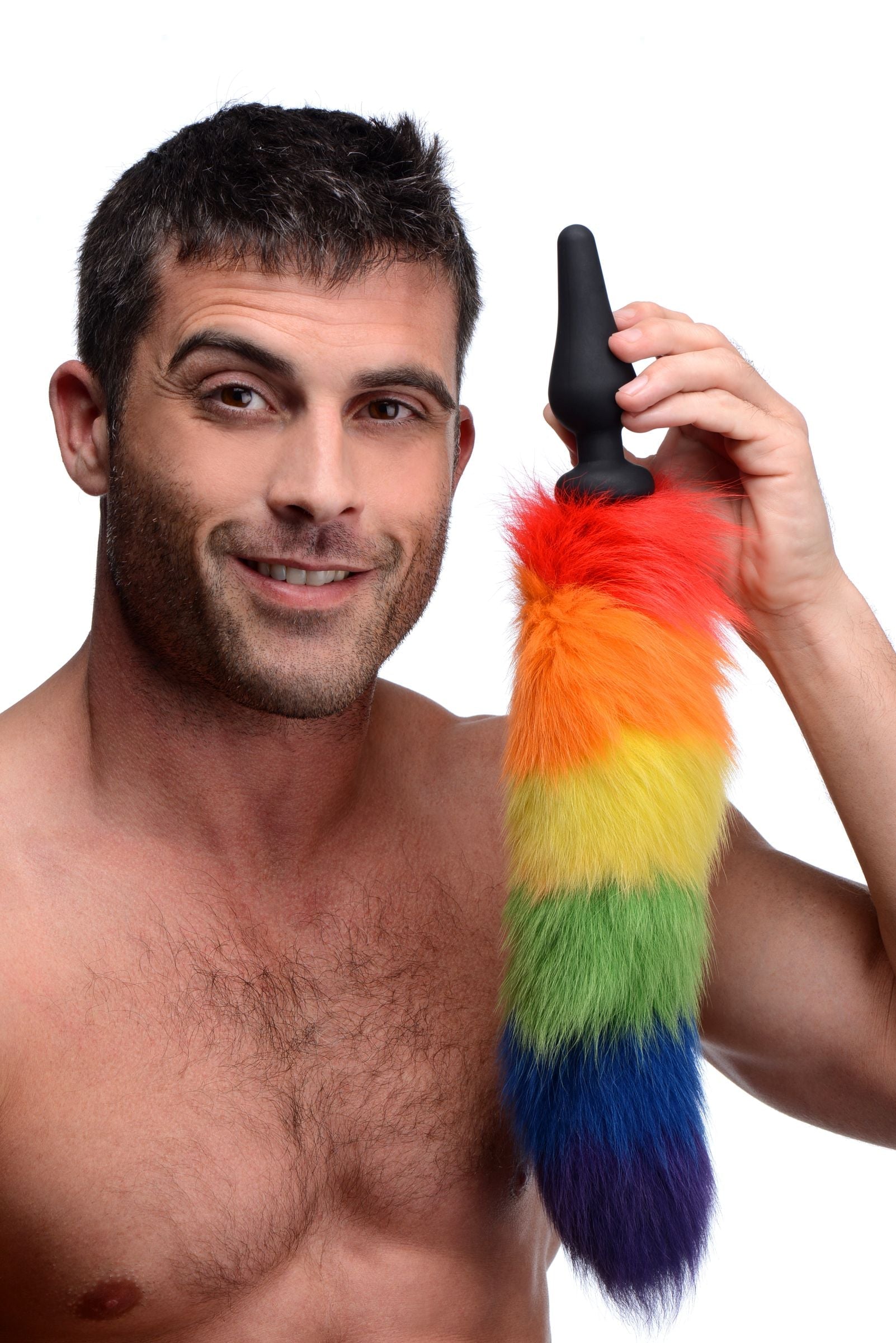 Rainbow Tail Silicone Butt Plug (17 Inch) > Anal Range > Tail Butt Plugs