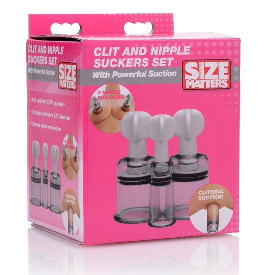 Clit And Nipple Suckers Set 1.5 Inch Diameter Cylinders